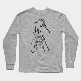 Abstract Line Shih tzu Long Sleeve T-Shirt